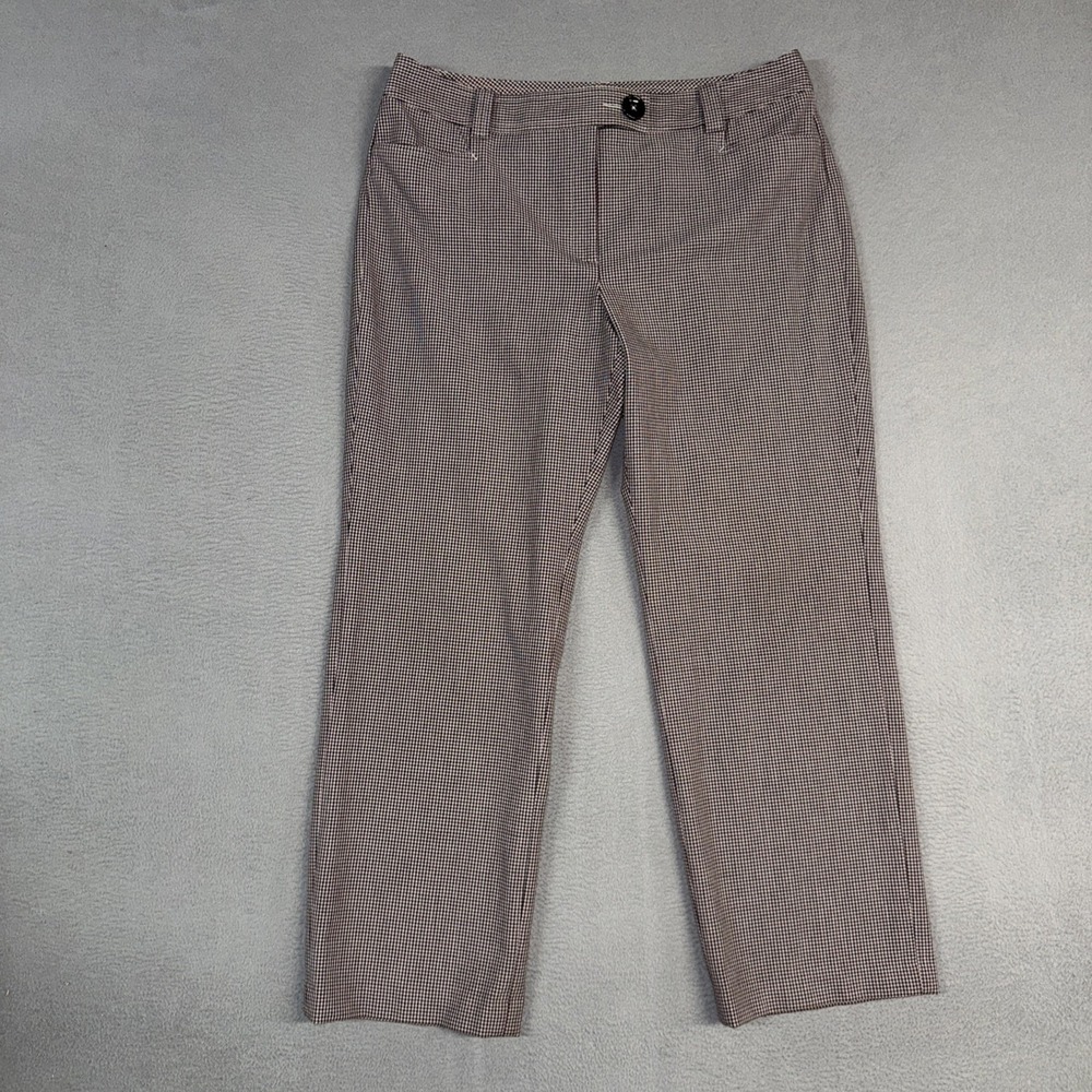 Talbots Dress Pants Womens 16P Purple Houndstooth Straight Stretch Polyester